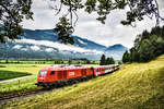 2016 059-5 fährt mit der S4 4810 (Hermagor - Villach), nahe Emmersdorf im Gailtal vorüber.