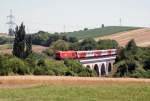 ER9956 von Szentgotthard/St.Gotthard nach Wiener Neustadt Hbf bei der berquerung des Viadukts bei Wiesen-Sigle, 17.07.2009.