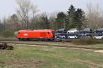 2016 006-6 fhrt am 21.April 2013 mit einem Ganzzug zwischen Silberwald und Strasshof in Richtung Wien.