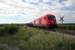 2016 032 werktags morgends unterwegs bei der Einfahrt in die Ortschaft Horitschon (Km 15,4), Juli 2012