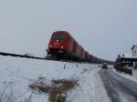 2016 071-9 führt bei Schneefall G47850 auf der Hausruckbahn in Richtung Ried; 160104