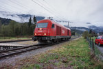 2016 056-1 bei einer Verschubfahrt, am 9.4.2016 in Greifenburg-Weißensee.