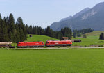 Montag - Freitag ist immer der Güterzug von Vils/Tirol nach Hall in Tirol unterwegs.