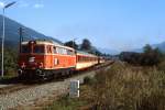 2043.65 verlässt am 22.09.1983 den Bahnhof Oberdrauburg