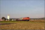 Der Lagerhaus im Hintergrund gehört zum Bahnhof Rückersdorf-Harmannsdorf, dem derzeitigen Streckenende, dass von der ÖBB noch im Güterverkehr bedient wird.