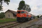 RBAHN 2050.09 am 02.August 2019 nach der Ankunft mit dem SR 16841 von Ernstbrunn im Bahnhof Rückersdorf-Harmannsdorf.