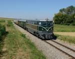 Die 1959 in Lizenz von GM bei  Henschel in Kassel gebaute 2050.05 der ÖGEG war gestern den 03.08.2013 mit dem Erlebniszug nach Erntbrunn unterwegs, und 
wurde von mir bei Naglern fotografisch festgehalten. 