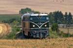 2050.05, unterwegs bei sengender Hitze mit dem  NostalgieExpress Leiser Berge , am 04.08.2013 bei Hetzmannsdorf von Ernstbrunn in Richtung Korneuburg.