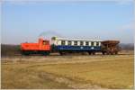 Dieselok 2060 14 fhrt mit einem Foto-Gmp auf der FROWOS Strecke von Oberwart nach Oberschtzen.