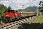 2068 022 mit Verschubgüterzug in Bruck/Mur Übelstein am 13.06.2017.