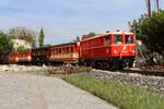 Ein typischer Mariazeller Zug bespannt mit der 2095.06 fuhr am 13.9.2021 als Regionalzug von Brunn am Berg nach Untertal hier kurz vor Trassdorf.