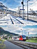 Hier ein kleiner Vergleich, wie sich die Gailtalbahn über die letzten beiden Jahren verändert hat,  Zu sehen ist beides Mal der Bahnhof Nötsch.