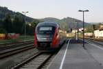 5022 053 am 29.07.2008 bei der Abfahrt aus Aspang als REX 2701  Thermenland  (Wiener Neustadt Hbf-Graz Hbf).