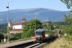 5022 029-0 und ein weiterer 5022 fahren auf der Lavanttalbahn als R 4539  von Wolfsberg nach Klagenfurt Hbf.