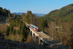 5022 036 überquert am 14.03.2014 das Eisteichviadukt I mit dem REX 2713 auf der Fahrt nach Hartberg.