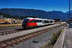 5022 024-1 fährt als R 4816 (Kötschach-Mauthen - Villach Hbf), aus dem Bahnhof Hermagor aus.