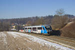 Am 21. Jänner 2017 ist 5022 045 als S-Bahn 4706 von Graz Hbf in Richtung Wiener Neustadt Hbf unterwegs und konnte bei Hart bei Graz festgehalten werden. Leider wurde der Triebwagen kürzlich von Sprayern verunstaltet. 