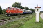   NLB 2143 070-7 als letztes Fahrzeug der, vom OSEK 5042.14 gezogenen, NF 14817 (Bockfließ - Groß Schweinbarth) am 06.September 2020 kurz vor Groß Schweinbarth.