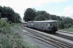 BB 6546.207 + 5046.207 mit E 753, Oberschtzen, 28.05.1984 [am Zugschluss luft der Kurswagen aus Wien]
