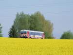 5047 093-9 verkehrt bei Oberbrunn als R3466 inmitten von blhenden Rapsfeldern;100509