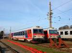 Der 5047 077 und der 5047 072 am 12.01.2014 abgestellt in Schärding.