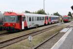 5047er-Parade am 30.August 2014 im Bf. Horn: links wenden 5047 009-5 + 040-0 von R6328 auf R6335, rechts wendet 5047 012-9 von R6237 auf R6240.