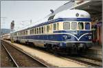 VT 5145 014  Blauer Blitz  und DB 420 001 stehen abgestellt im Bahnhof Wrgl.Anlass dazu waren die Feierlichkeiten zum Jubilum  150 Jahre Eisenbahn in Tirol .
23.08.2008