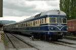 Dieseltriebwagenzug VT 5145 am 7.5.2006 im Bahnhof Weiz der Steiermrkischen Landesbahnen