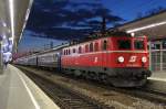 1010 003 mit dem SD 14022 von Wien Meidling (Mi) über Selzthal (Sl) nach Kulm Schiflugschanze (Ku H1), am Zugschluss befindet sich 1110 522; am 12.01.2014