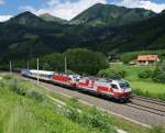 1014 011 + 1014 014 + CD Messwagen + 380 006 passieren am 06.06.