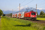 1016 035-8 mit dem morgendlichen REX zwischen Hohenems und Dornbirn. 1.6.18