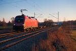 1016 037 mit einem KLV-Zug bei Lehrberg Richtung Würzburg, 06.01.2020