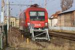 ÖBB 1016 030 - auf Gleis 134 abgestellt - Pasewalk - 23.02.2021 - von einem Bü aus aufgenommen.