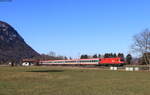 1016 049 mit dem EC 83 (München Hbf – Bologna Centrale) bei Oberaudorf 12.2.22