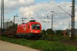 1016 010 durchfhrt Regensburg mit ein gemischten Gterzug.13.09.07