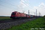 Nach dem Gterzug kam auch gleich eine Fotowolke und mit ihr 1016 039-8 samt REX 3421 Obertraun Koppenbrllerhhle - Linz Hbf.,Pasching (sterreichurlaub 18.08.09)