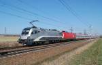 Der EC 564  Universitt Salzburg  war am 26.03.2010  mit den Loks 1016 034 und 1116 143 bespannt und   ist auf der Reise von Wien nach Bregenz auch  in Marchtrenk vobeigekommen.