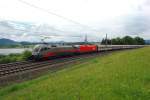 1016 035 + 1116 042 mit einem OEC von Bregenz nach Wien West am 16.05.2009 unterwegs bei Seekirchen am Wallersee.