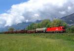 1016 019 mit einem Gterzug am 23.05.2008 bei Wrgl.