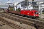 1016 019 mit Gterzug in Kapfenberg am 1.08.2013.