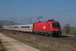 1016 022 mit IC 2083 Hamburg-Berchtesgaden/Oberstdorf am 09.03.2014 bei Wettelsheim.