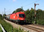 Die 1016 044 mit einem Güterzug am 11.09.2010 unterwegs bei Pleinting.