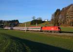 1016 003 mit EC 111 am 24.12.2013 bei Axdorf.