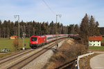 1016 004 mit IC 662 am 06.02.2016 bei Teisendorf.