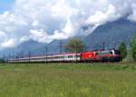 1016 035 + 1116 xxx mit einem OEC von Bregenz nach Wien West am 23.05.2008 unterwegs bei Wrgl.