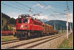 1040 003 ereicht vom Liesingtal kommend mit dem Fahrverschubzug in Kürze den Bahnhof St.Michael.