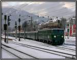 E-Lok 1041.15 fhrt mit Nostalgiesonderzug von Mrzzuschlag nach Wien 5.1.2008