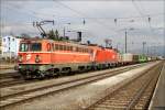 1042 034 und 1116 185 fahren mit 54555 von Zeltweg nach Villach.