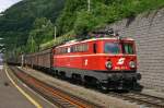 1042 007 zieht am 07.07.2006 den Gterzug 44405 durch den Bahnhof von Bruck/Mur.