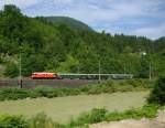 1042 023 war am 08.08.2010 mit einem Sonderzug von Wien ber das Ennstal nach Admont unterwegs.